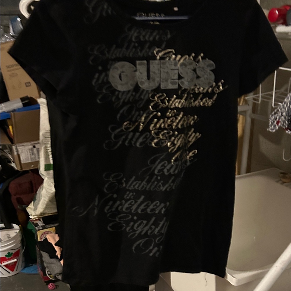 Guess Kids Black and Gold Graphic Tee